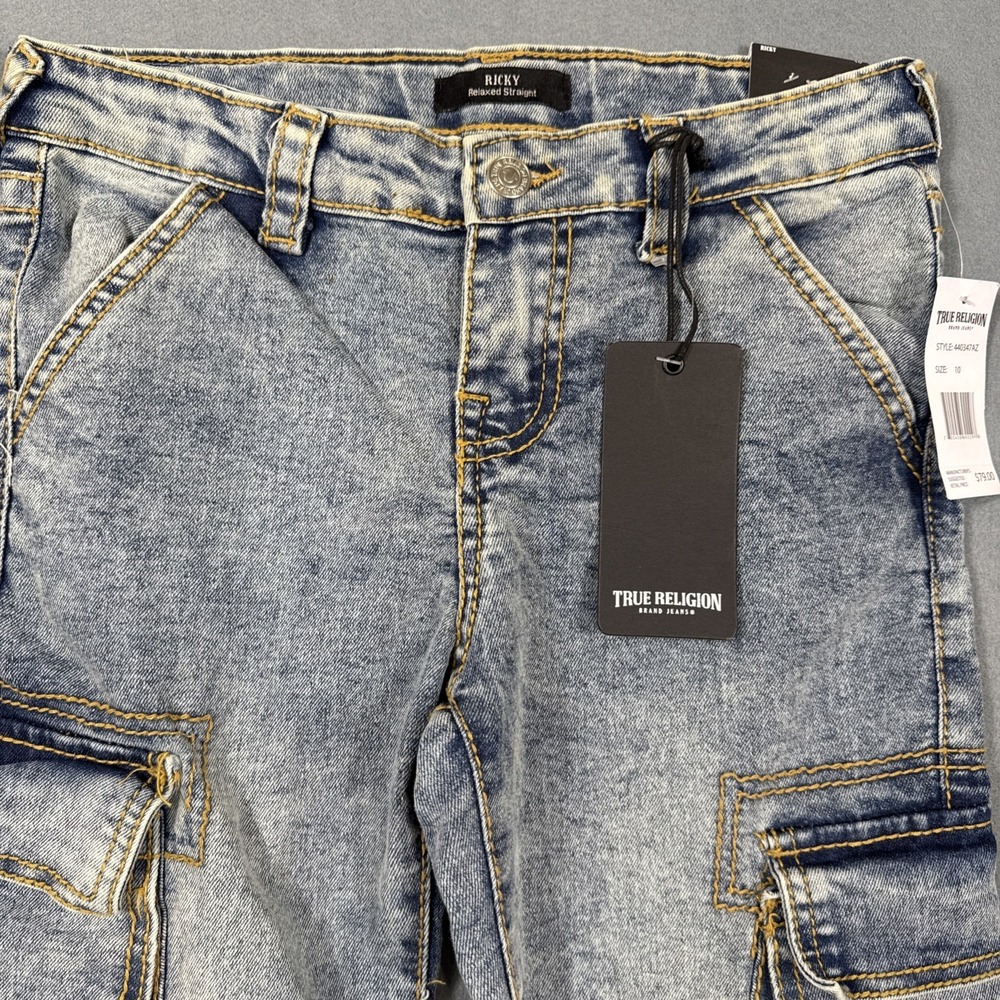 True religion Ricky YOUTH 10X26.5 carpenter relaxed straight cargo jeans NWT - Picture 2 of 8